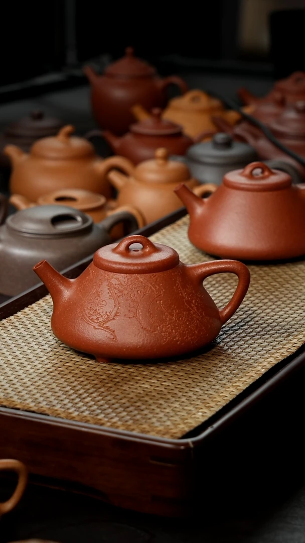 【闪购商品】紫砂茶壶宝山红降坡精挑170cc刻绘子冶
