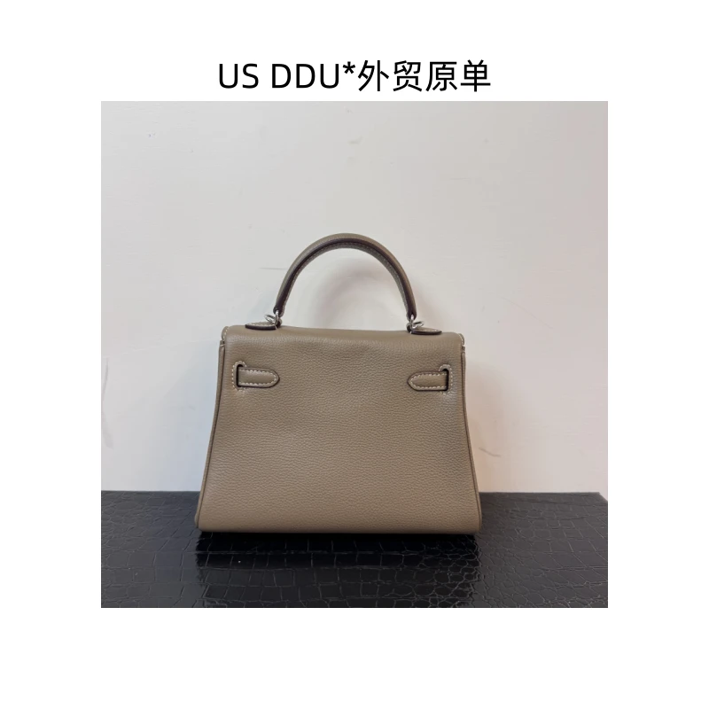 A192 大象灰银扣凯莉20内缝颈纹togo皮手提包2121/D014