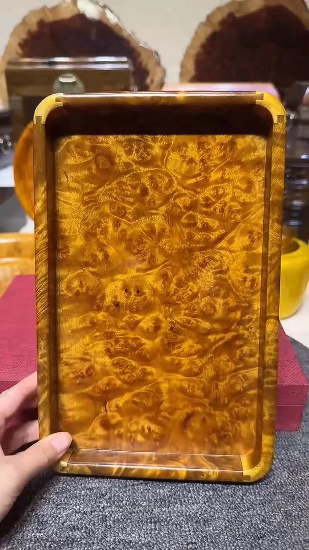 帝王之木：满留疤文承盘 长27宽17高3cm