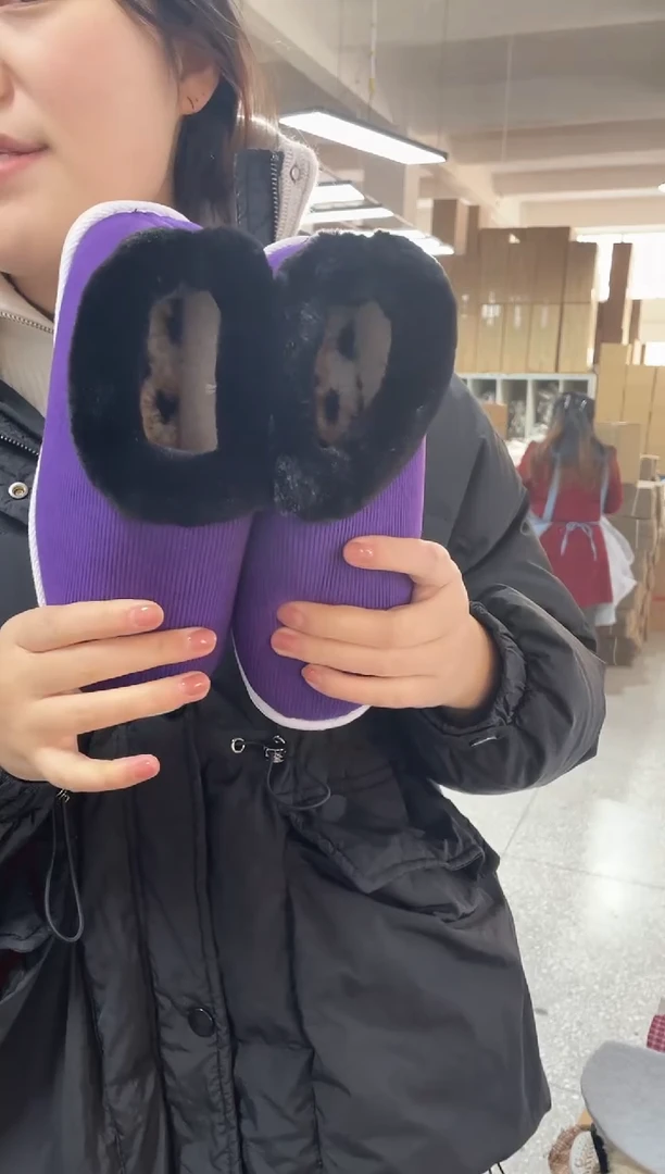 5-4紫色棉鞋37码