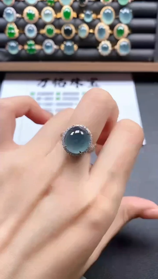 银S925镶嵌戒指翡翠51511