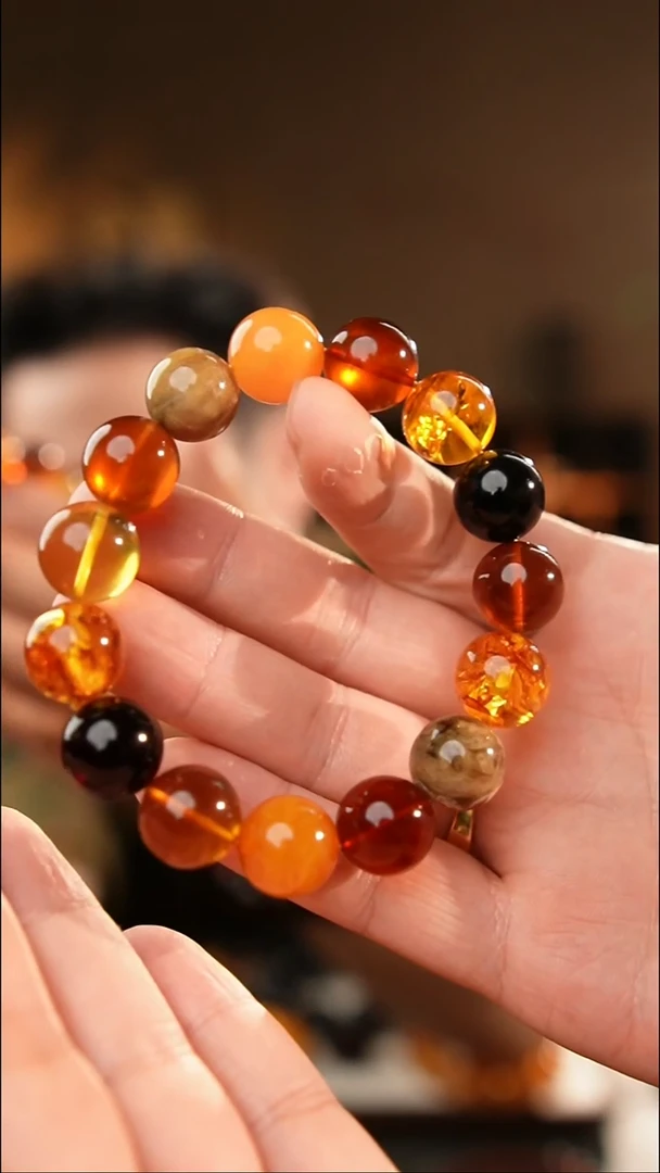 琥珀颈饰未镶嵌13+多宝手串