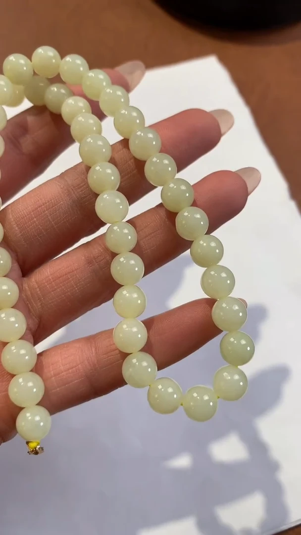 【闪购商品】和田玉项链未镶嵌黄口项链8mm