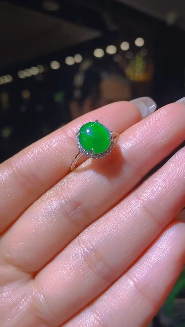 【闪购商品】翡翠戒指银S925镶嵌005