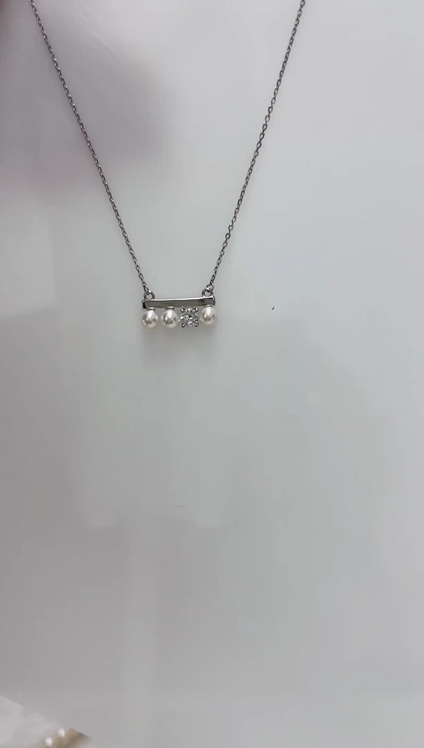 【闪购商品】海水珍珠DA银S925镶嵌平衡木 C1316