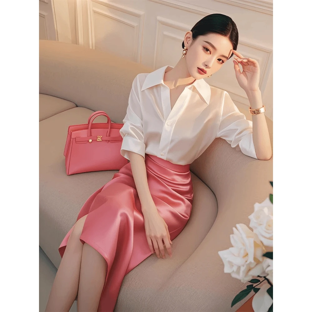 今年流行爆款套装裙女装2025春季新款气质衬衫半裙又a又飒两件套