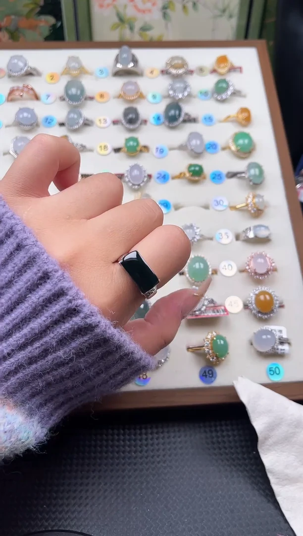 【闪购商品】翡翠戒指银S925镶嵌天然A货翡翠戒指