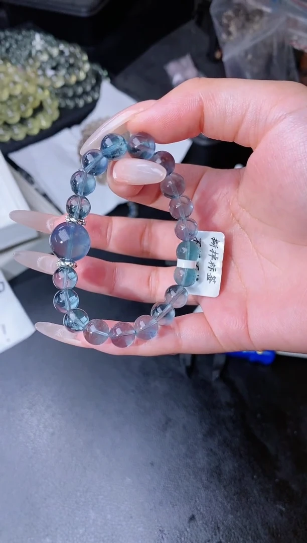 手链合金萤石71.32蓝眼泪萤石手串 多样性发其一