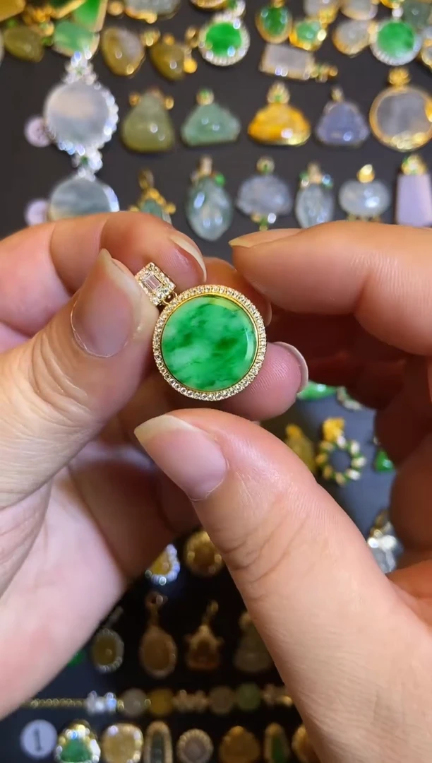 吊坠(不含链)银S925镶嵌翡翠1