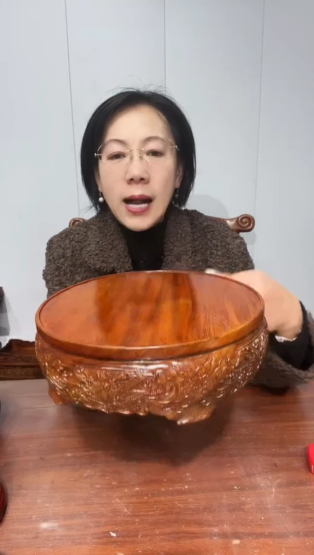 木老花圆形23*26*8精工款雕刻