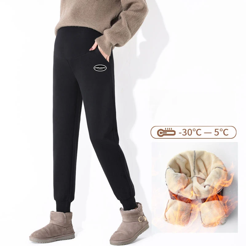 孕妇裤子升级版保暖绒外穿托腹春秋冬加绒加厚束脚休闲运动裤