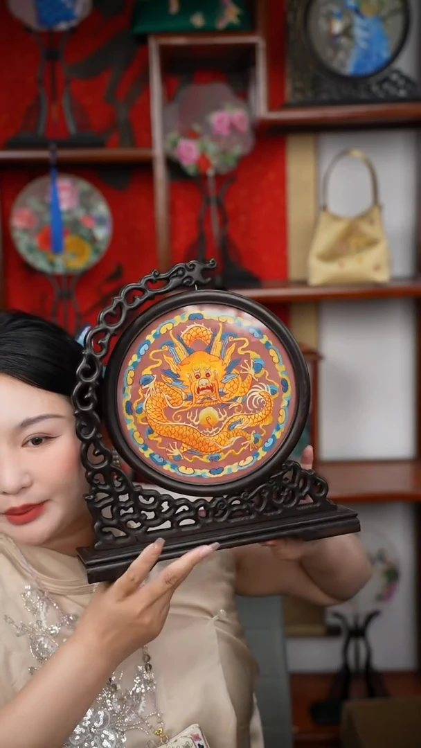 刺绣摆件绣花双面