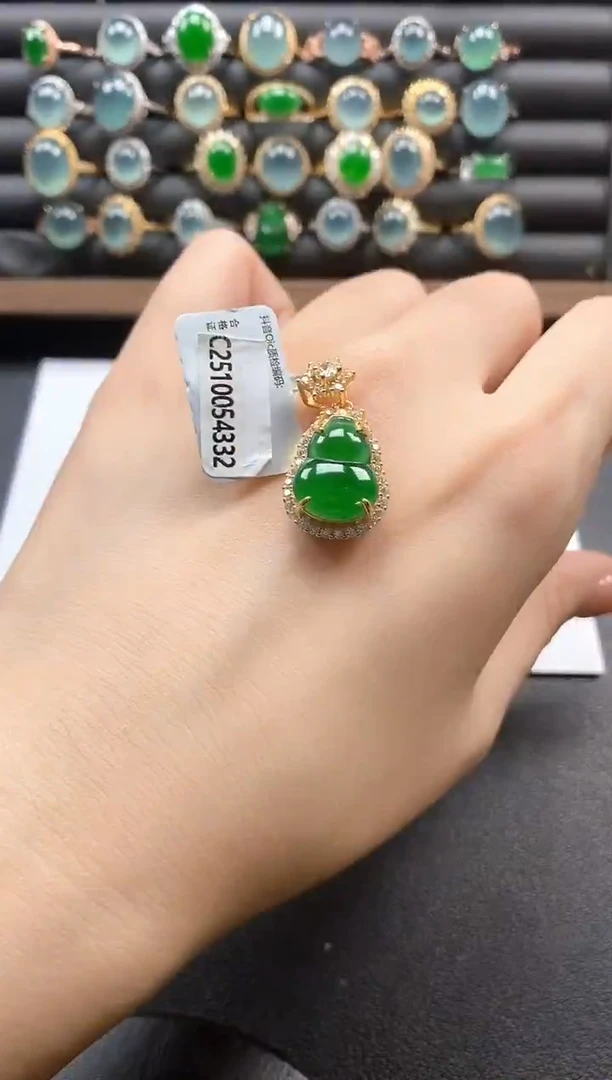 银S925镶嵌戒指翡翠51151