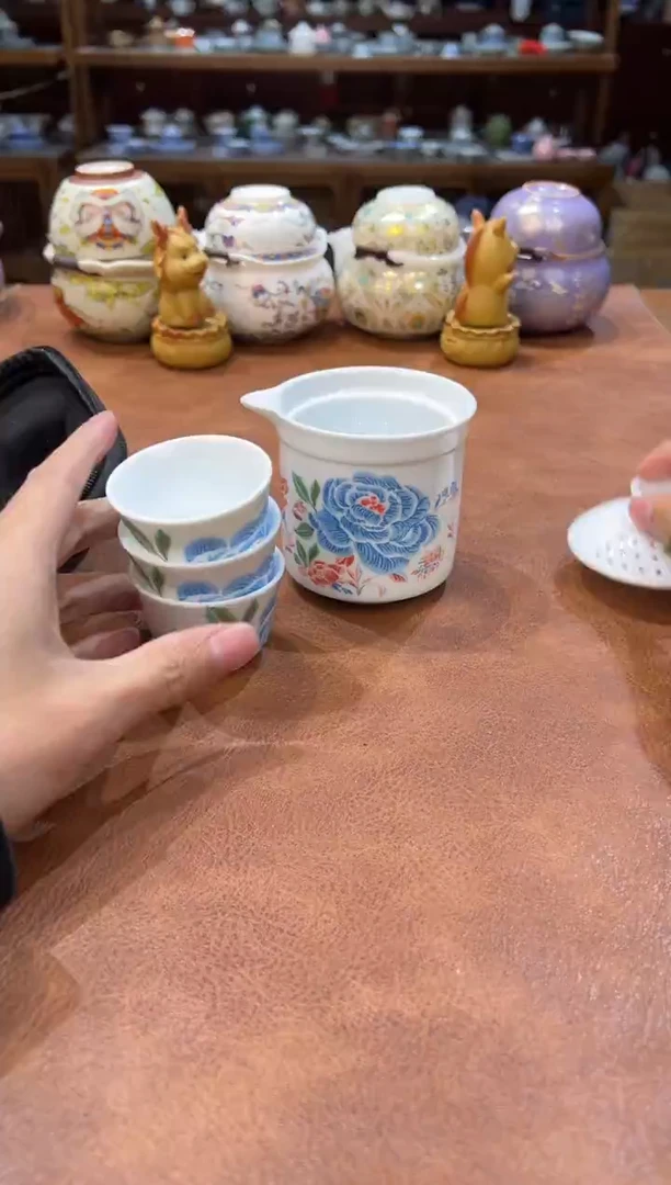 真的很便宜会开片的旅行茶具