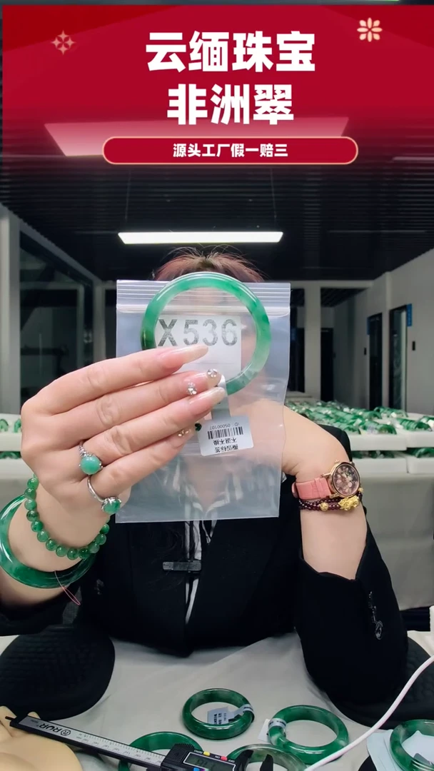 未镶嵌手镯石英质玉（非洲翠）57圈口X536