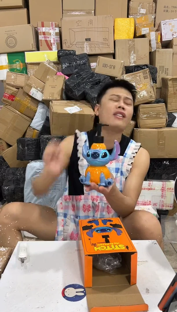 瓷片原盒史迪仔南瓜按压瓶 树脂