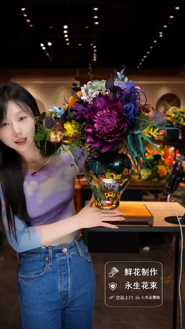 瓶手工花器花束空运包邮送货上门-以图片为准