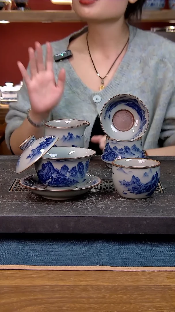 简装家用款4件套 老陶泥开片纹陶瓷茶具