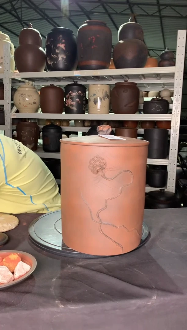 罐菩提纹莲蓬11饼茶叶罐