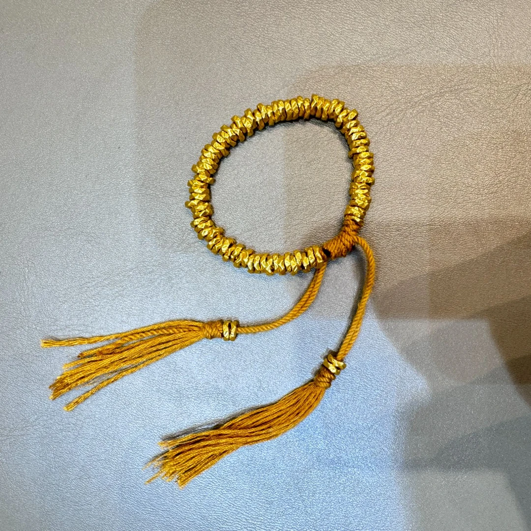 【Y甄芝系列】足金999 黄绳素金盘缠手绳