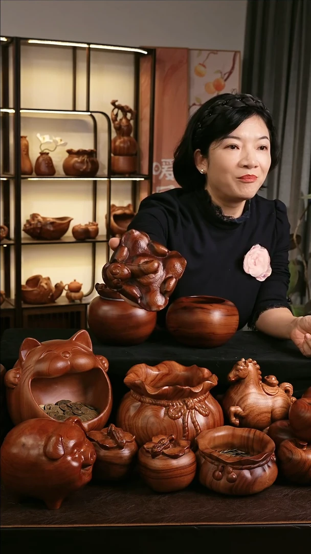 木MB065-1柿柿如意收纳摆件微瑕福利随缘发其一