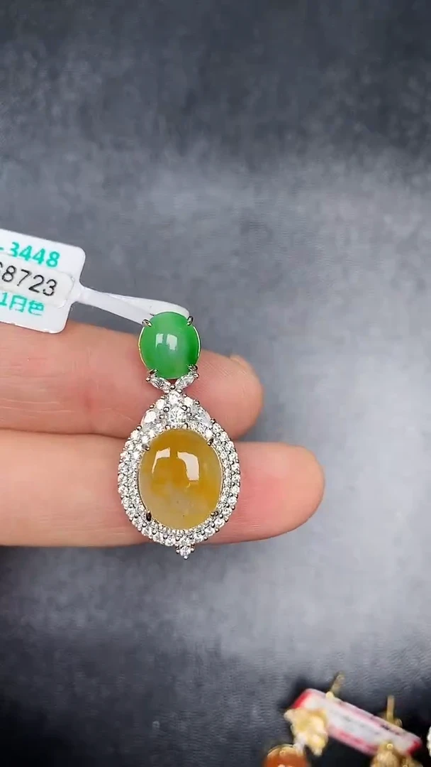 银S925镶嵌戒指翡翠2220