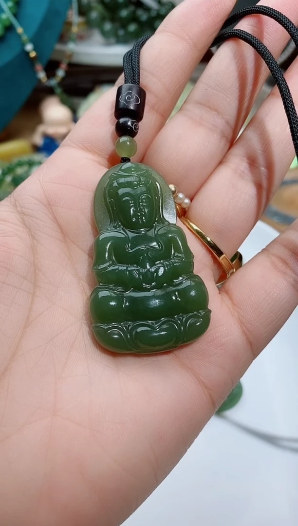 和田玉未镶嵌毛衣链198一个观音