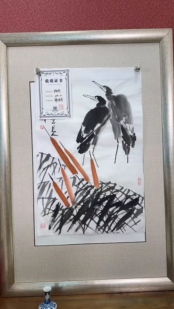 书法谢景波老师手绘国画花鸟画作品45cm*70cm