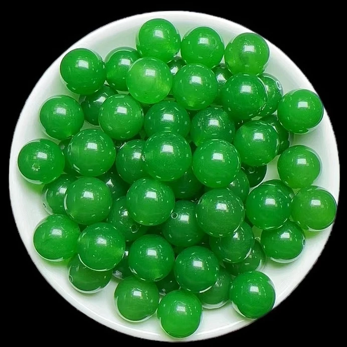 散珠天然冰绿 14mm 5颗(赠弹力绳)L014  多样性发货