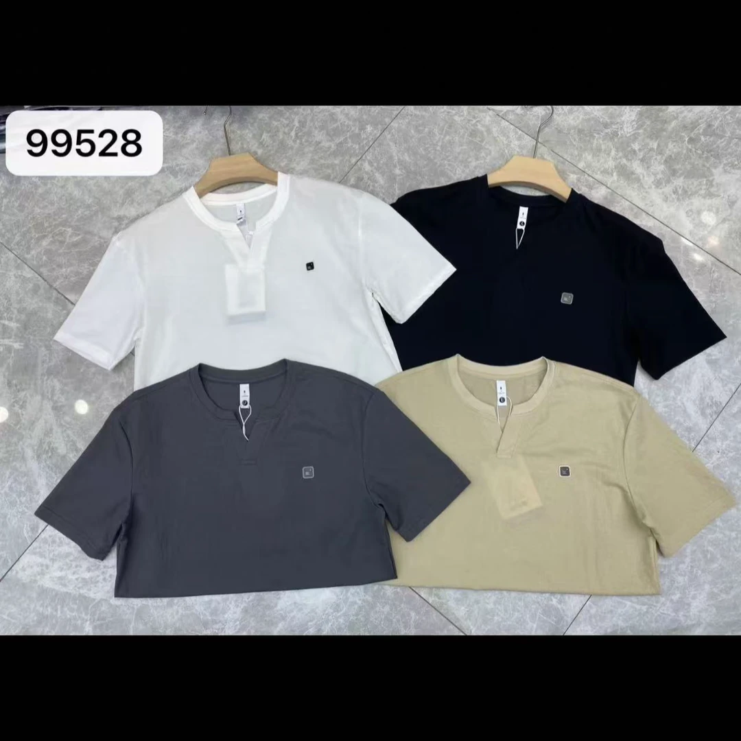 夏季新款凉爽舒适V领设计简约百搭圆领短袖99528