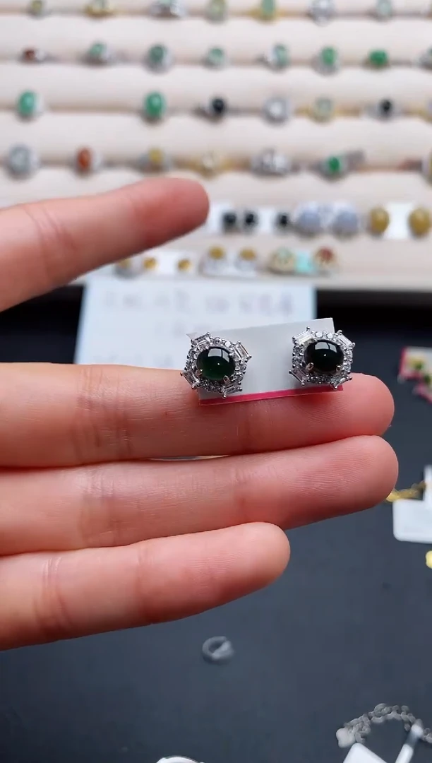 银S925镶嵌戒指翡翠555555+2