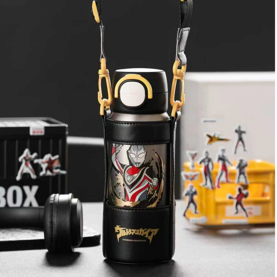 杯具熊500ml海浪美系列学生儿童成人双饮宝宝保温杯可爱杯套便携