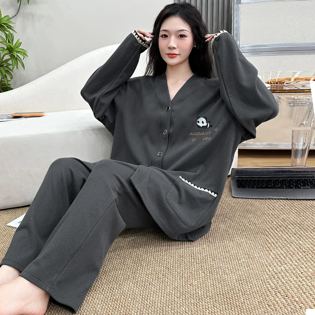 大码胖mm可外穿睡衣秋冬德绒中等加厚保暖冬季薄绒家居服女200