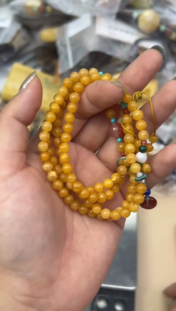 未镶嵌蜜蜡裸石蜜蜡配链