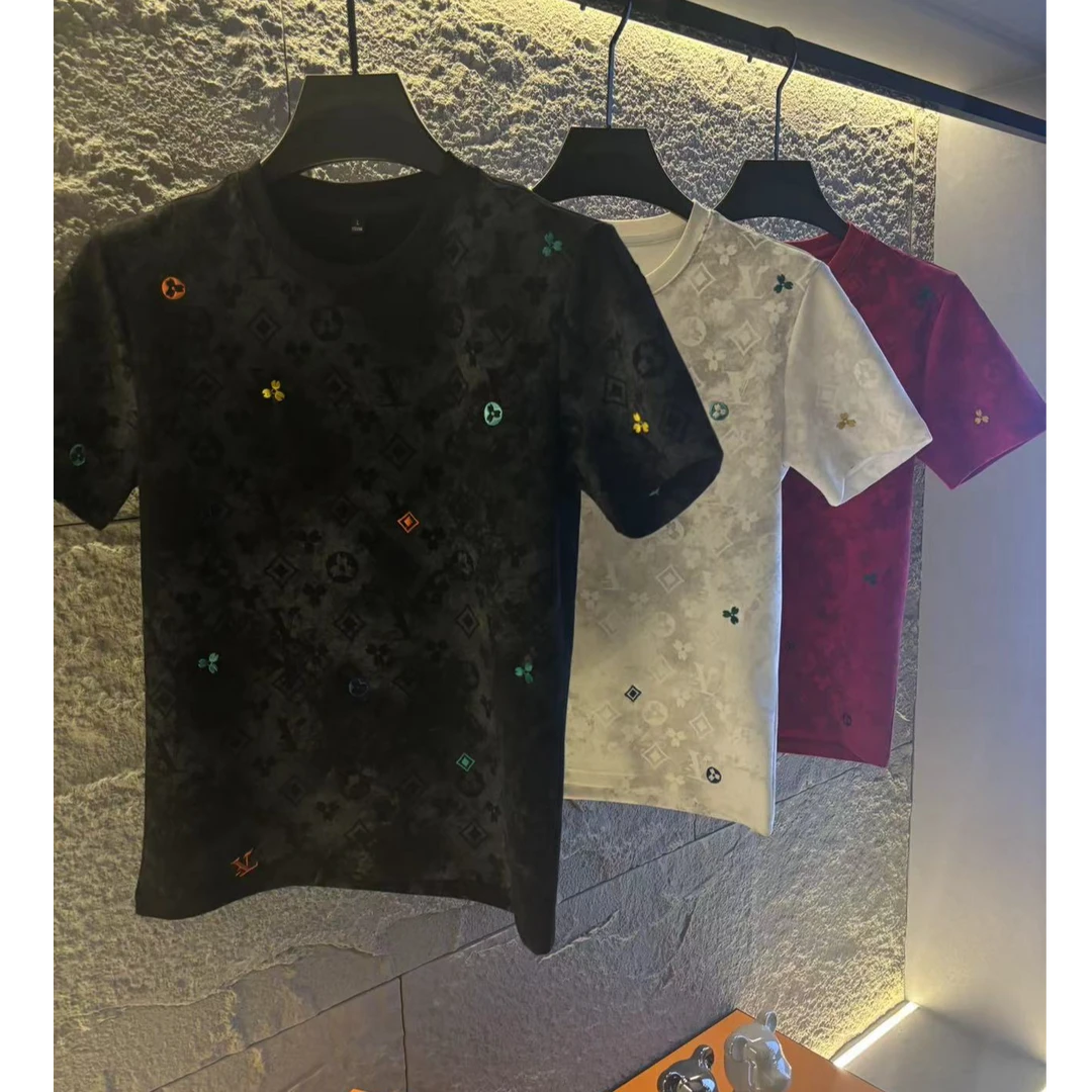 芒呈专享2025春夏新款男士T桖短袖轻奢百搭重工高级感时尚2518888