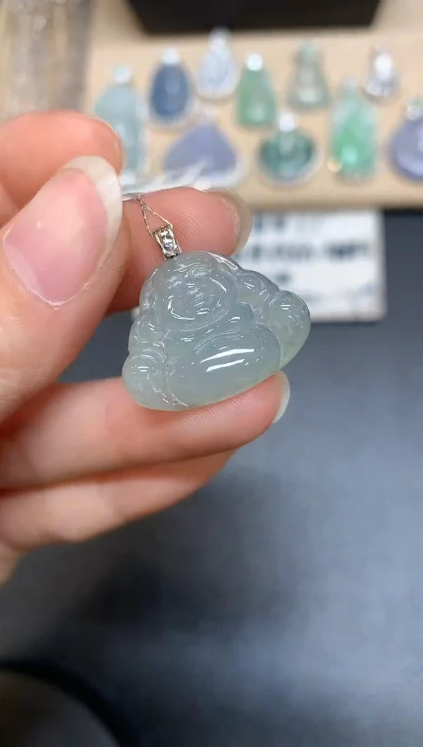 【闪购商品】翡翠颈饰18K金镶嵌佛公【无服务费多样性发其一