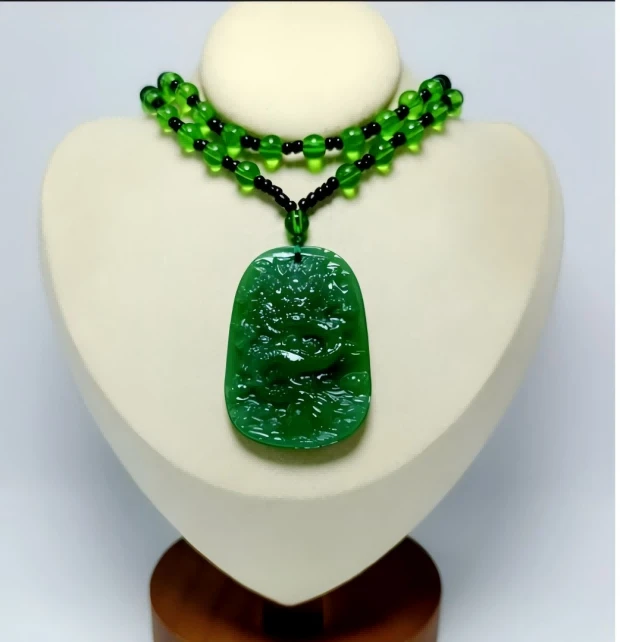 【现货现发】轻奢款豪镶绿盘项链ZD0537