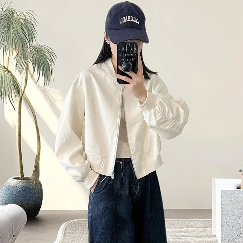新款春短款外套韩版运动女小个子夹克洋气立领春秋棒球上衣服休闲