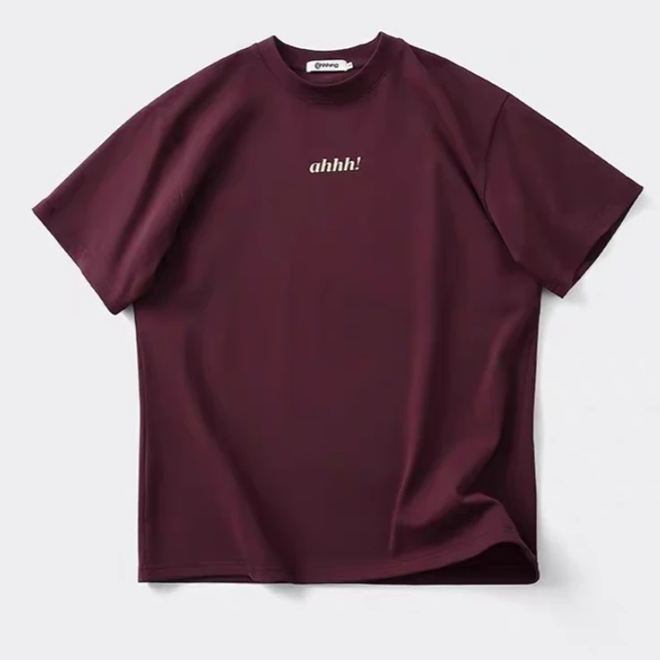 Ahhh 25春夏新款美式复古短袖t恤女圆领纯棉休闲上衣