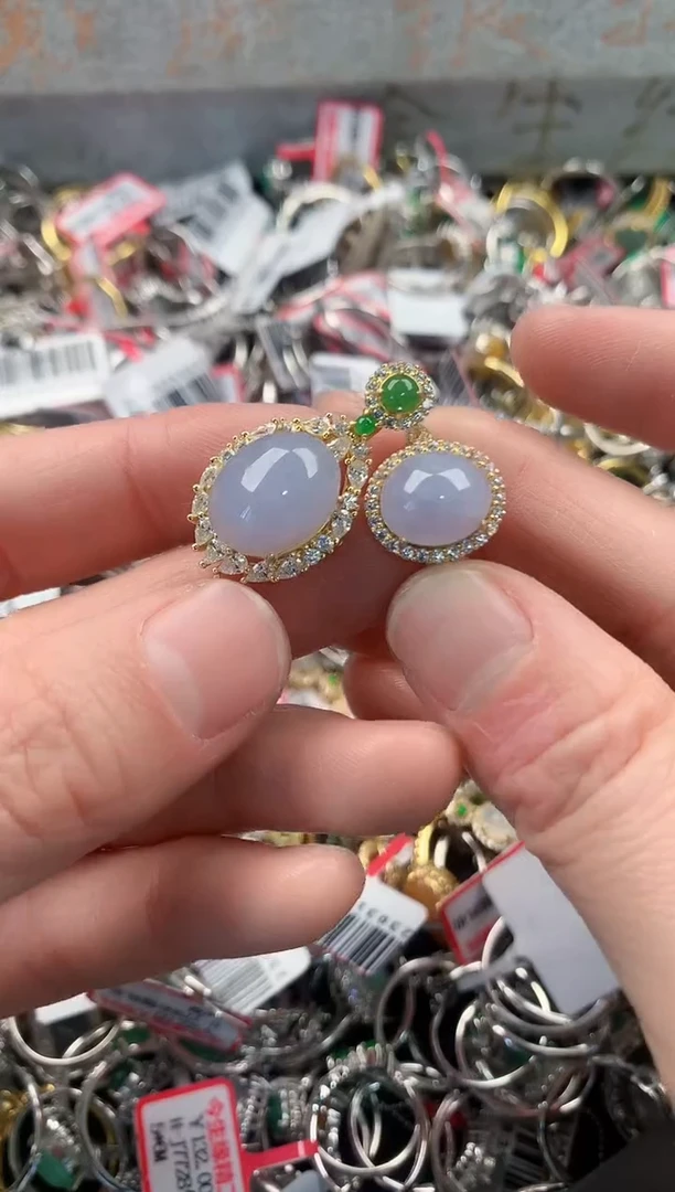 银S925镶嵌戒指翡翠666   5