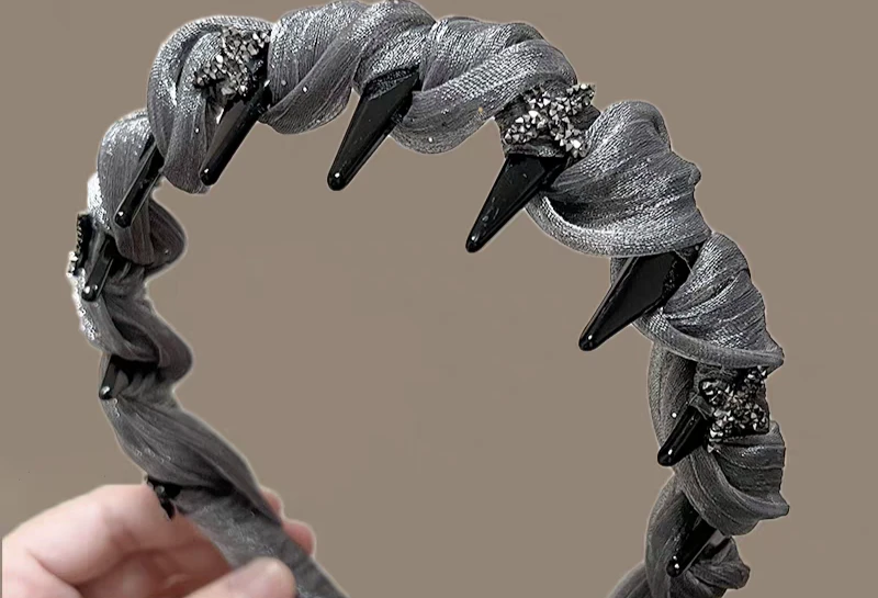 四叶草网纱发箍带齿防滑高颅顶