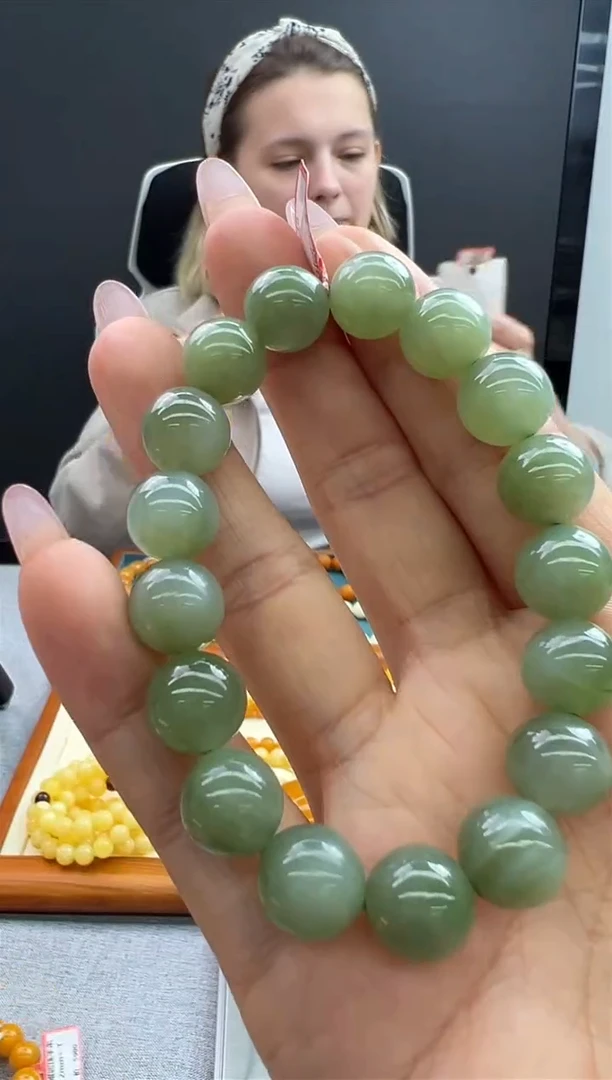 【闪购商品】和田玉（碧玉）手链未镶嵌949秒拍号