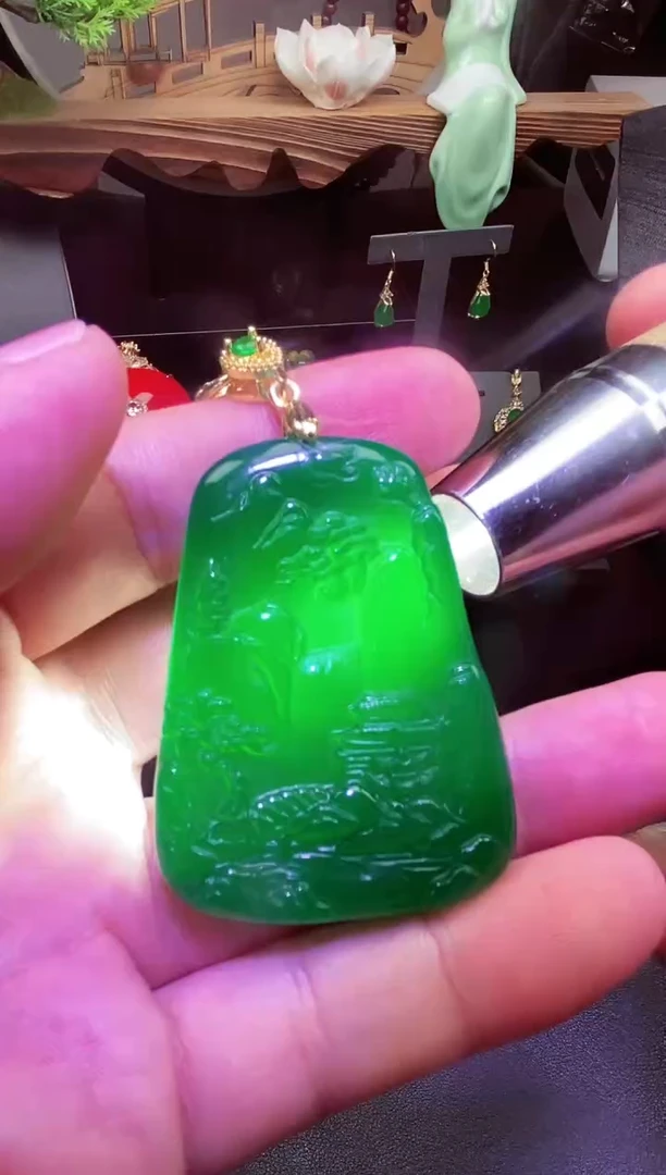 玛瑙/玉髓吊坠(不含链)合金山水