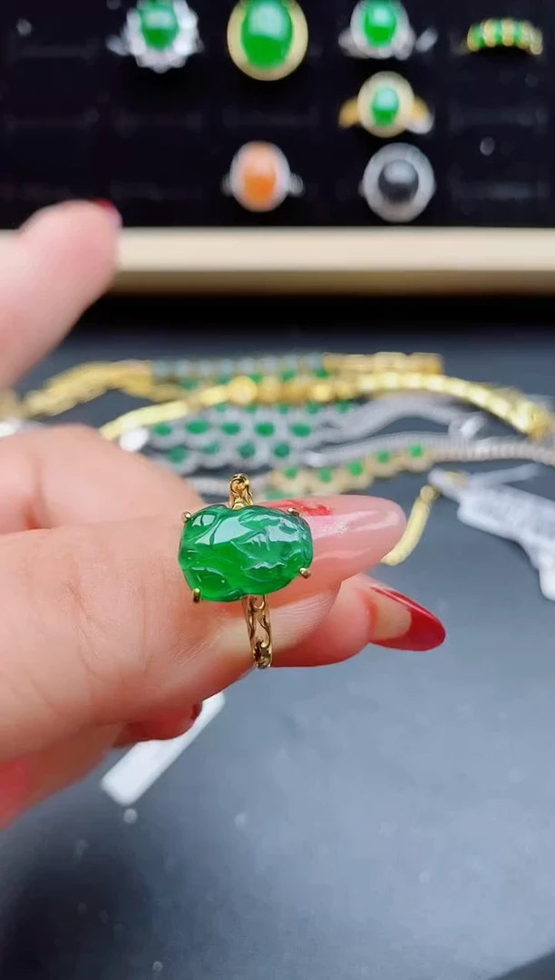 【闪购商品】翡翠戒指银S925镶嵌508050