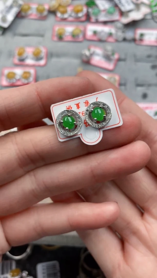 银S925镶嵌戒指翡翠666----4