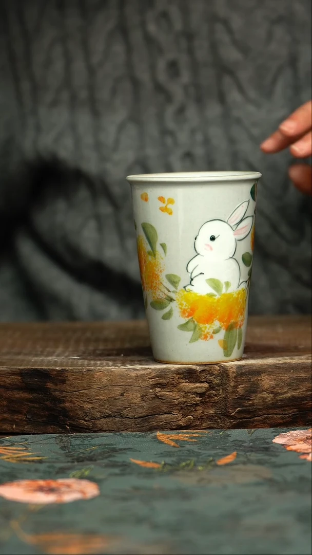 【闪购商品】杯杯釉下彩手工手绘同款陶器