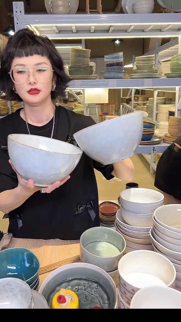 瓷75外贸尾货高温釉下彩陶瓷餐具默认微瑕