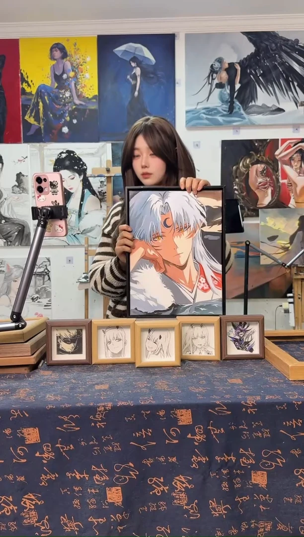 丙烯画此****时杀生丸丙烯画y加框