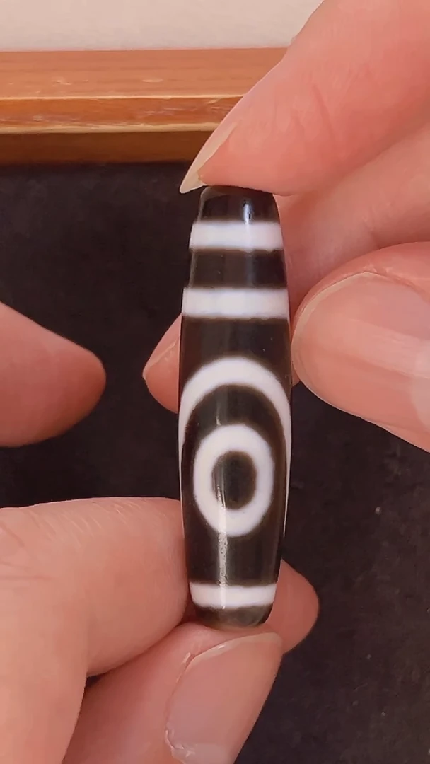 未镶嵌颈饰玛瑙/玉髓钟志明极致黑白如意二眼42.7*10.9