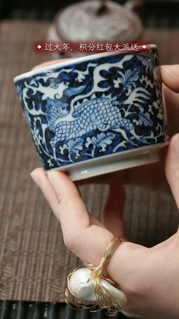 【闪购商品】杯子五堂 麒麟追凤直筒杯（枢府）